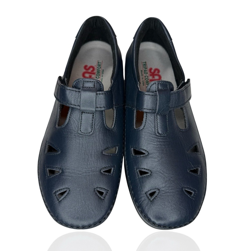 New SAS Women's Shoes Roamer Navy EZ Strap 8 WW Tripad Comfort Leather USA Made